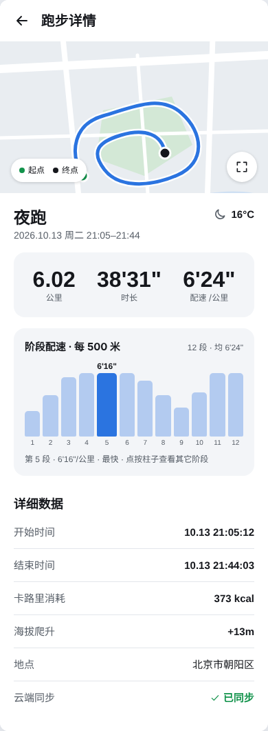 详情页新增阶段配速图